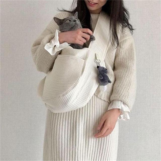Sac bandoulière de transport pour chat